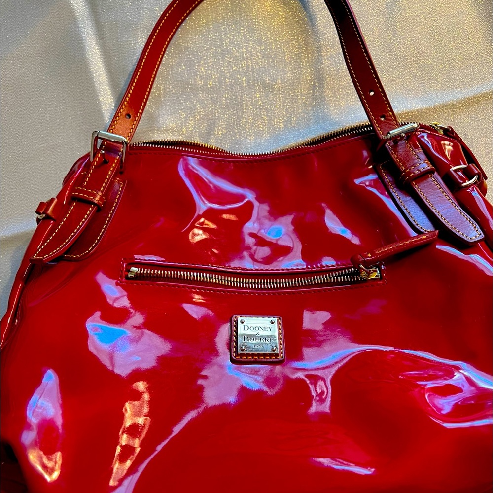 Dooney & Bourke Red Patent Leather large Nina Bag